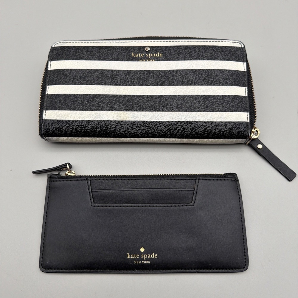 Kate Spade Stripe New York Hyde Lane Michele zip-around Signature Wallet